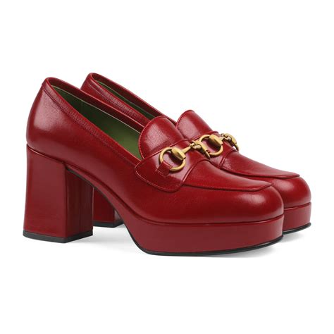 gucci platform loafers red|Gucci horsebit platform loafer.